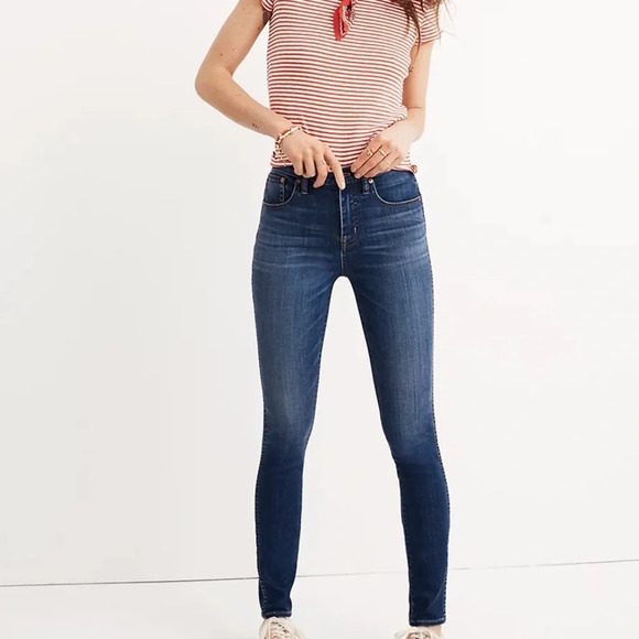 MADEWELL 10” High-Rise Skinny Jeans in Danny Wash: Tencel Denim Edition‎ size 25 - Picture 1 of 10